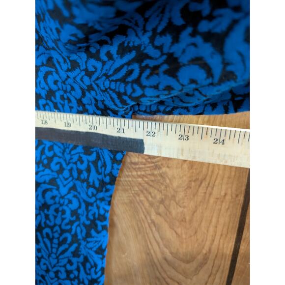 Bleeker & Mcdougal Top Shirt Blouse Plus Size 1X Blue Black Tunic Made USA New - Picture 4 of 6